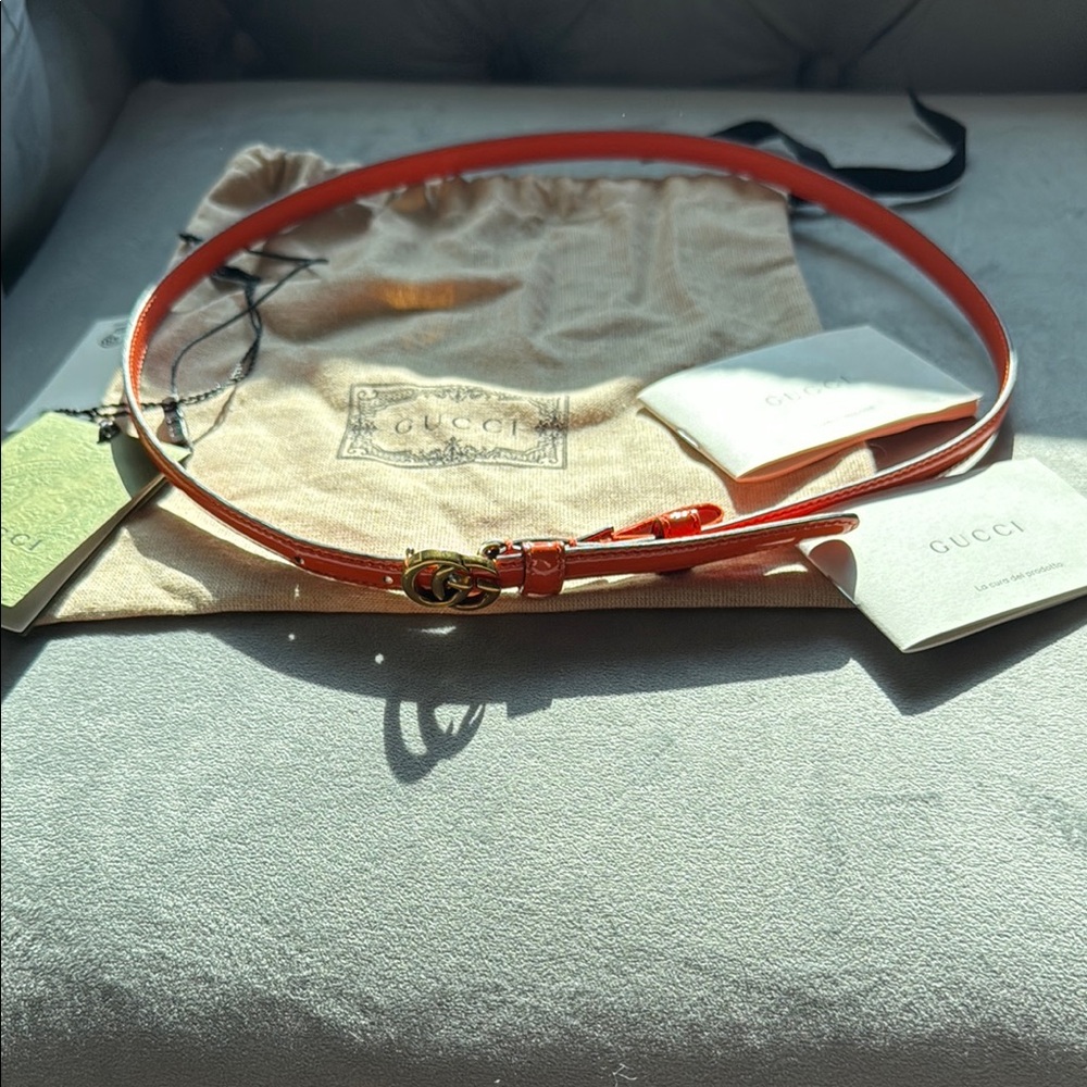 Gucci Orange Leather Belt - Picture 3 of 7